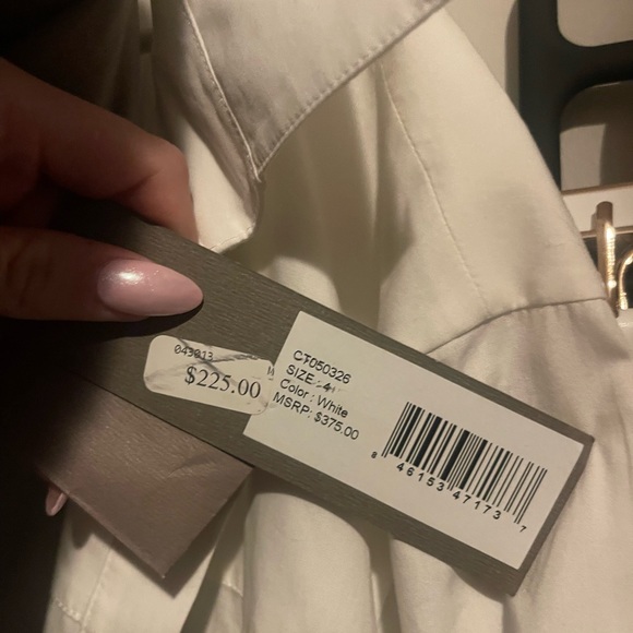 Halston White Button Down Cardigan/Dress NWT - Picture 8 of 9